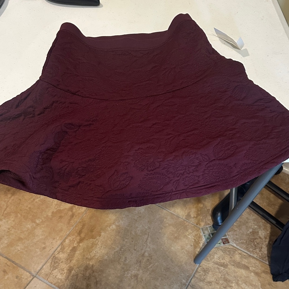 Nordstrom Deep Red Textured A-Line Skirt
